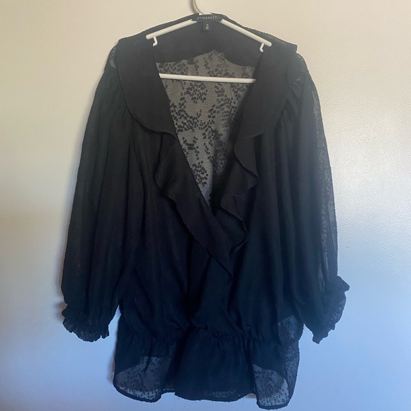 Dynamite - Black Sheer Blouse Size M - Picture 2 of 4